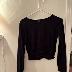 Velocity Black Twist Front Long Sleeve Top